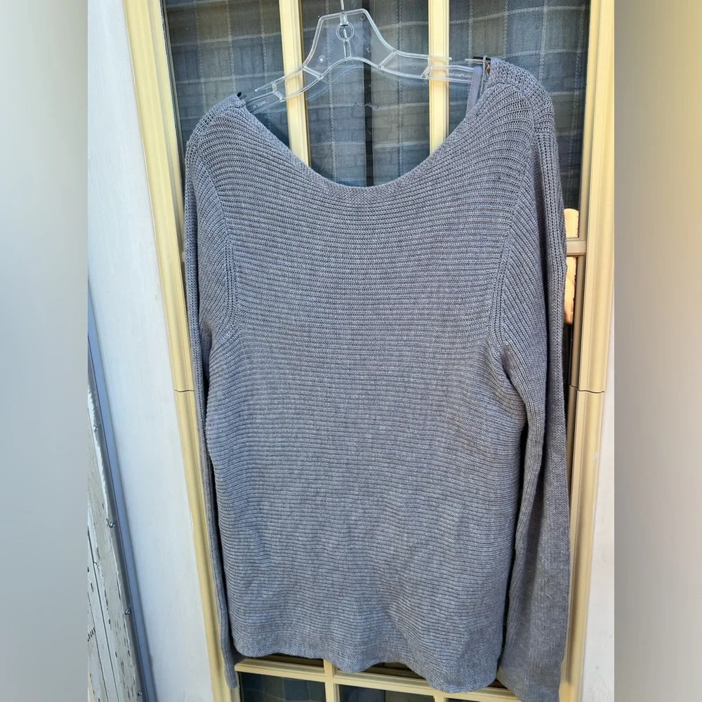 White House Black Market Gray Knit Sweater - Picture 5 of 10
